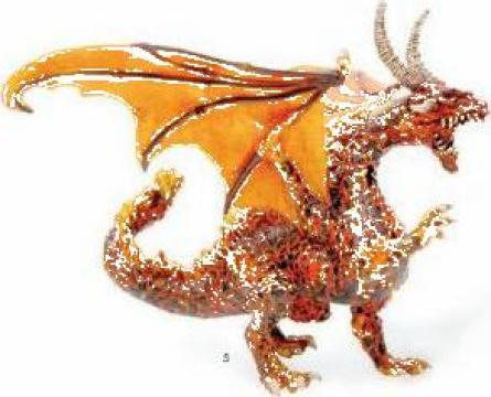 Figurina jucarie Dragon cu foc translucid