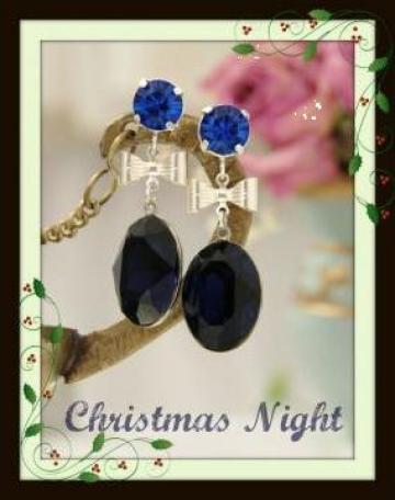 Cercei cu cristale Swarovski - Christmas Night de la Beau Charm