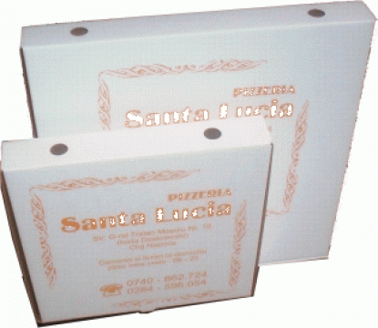 Cutii pizza personalizate, carton alb sau carton natur de la Up 2003 Food Srl