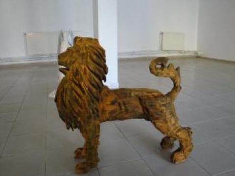 Sculptura din lemn - Leu de la Pfa Sculptor Asandi Simion