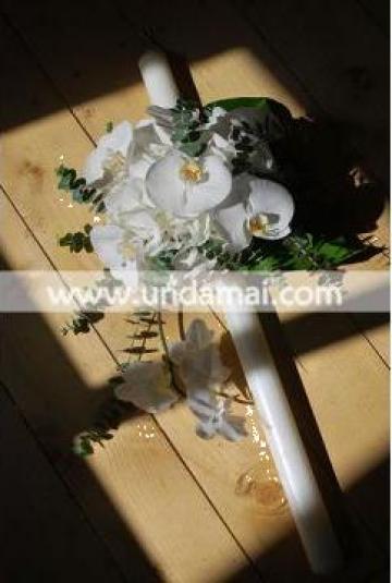 Lumanare nunta cu orhidee phalaenopsis si hortensie de la Unda Mai Srl