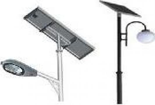 Stalp iluminat solar putere 12W cu panou fotovoltaic