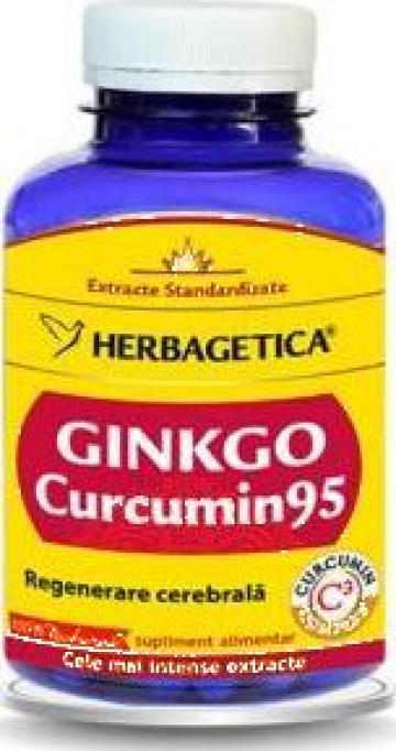 Supliment alimentar Ginkgo Curcumin 95 120 cps Herbagetica de la S.c. Domated S.r.l.