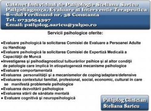 Psihodiagnoza, evaluare si interventie terapeutica de la Cabinet Individual De Psihologie Steliana Saricu