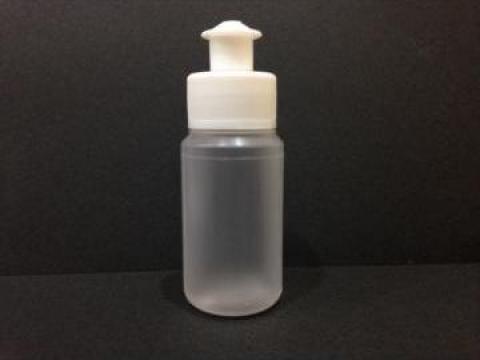 Flacon plastic transparent/alb 50 ml cu dop push pull de la Vanmar Impex Srl