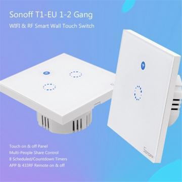 Intrerupator touch Sonoff T1 Wi-Fi Direct si RF de la Konstructhor All Srl
