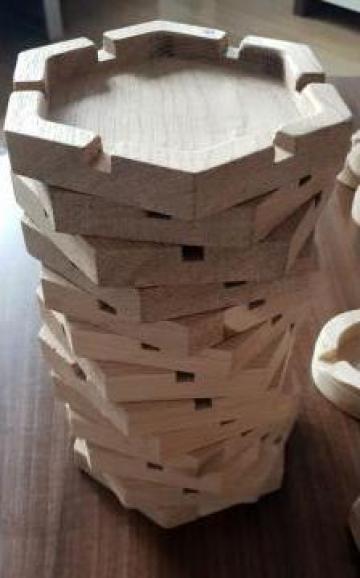 Scrumiera lemn stejar - hexagon mare