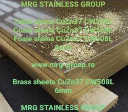 Tabla alama 5x1000x2000mm aplicatii decorative CuZn37 de la Mrg Stainless Group Srl