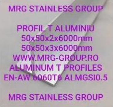 Profil T aluminiu 50x50x3, profil T aluminiu ENAW 6060 T6 de la MRG Stainless Group Srl