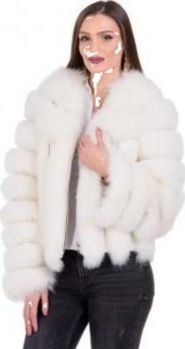 Haina de blana naturala de vulpe polara arctica de la Carolina Furs & Leather Srl