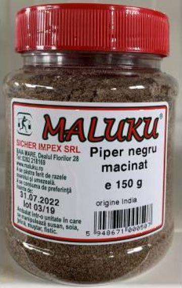 Piper negru macinat 150g de la Sicher Impex Srl