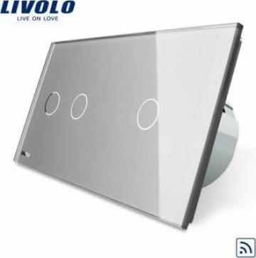 Intrerupator touch dublu + simplu RF Livolo