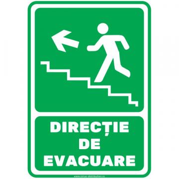 Indicator autocolant Directie de evacuare - trepte, sus