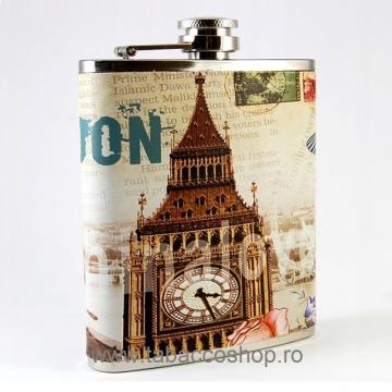 Plosca alcool London Clock 210ml din otel inoxidabil (3506) de la Maferdi Srl