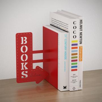 Suport lateral pentru carti - Bookshop - rosu