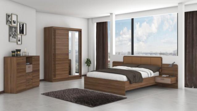 Set dormitor Effect, nuc, dulap 150 cm, pat 160x200 cm de la CB Furniture Srl