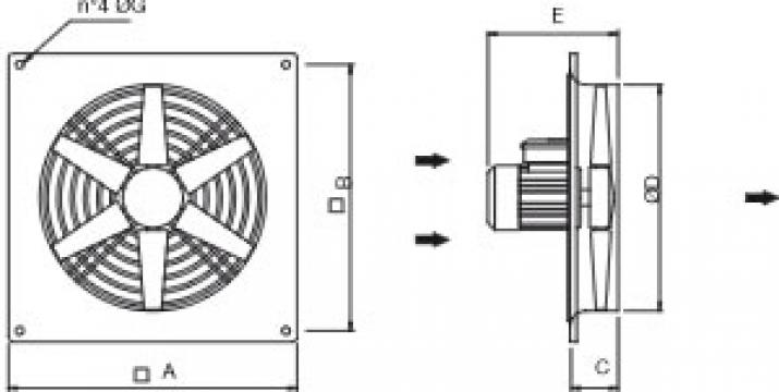 Ventilator axial de perete EXWFN 6-710T de la Ventdepot Srl