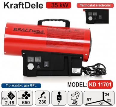 Tun caldura cu gaz GPL cu termostat -35kW KraftDele KD11701 de la Sc Teleaga Brod Conf Srl
