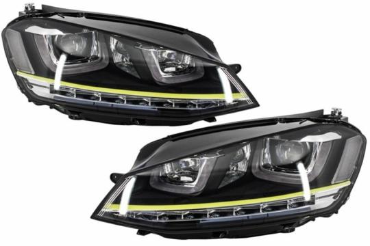 Faruri 3D LED compatibile cu VW Golf 7 VII (2012-2017) R400