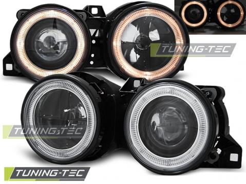 Faruri compatibile cu BMW E30 11.82-06.94 Angel Eyes negru de la Kit Xenon Tuning Srl