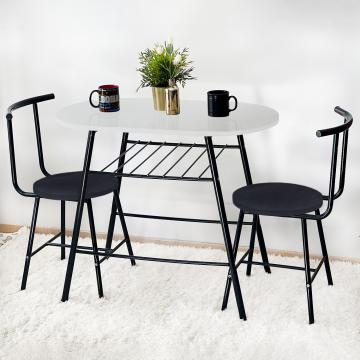 Set masa cu 2 scaune, cafea Homs, cadru metal