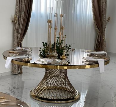 Masa auriu cu oglinda pentru ballroom salon sala evenimente de la M.F.L. Contract Services Srl