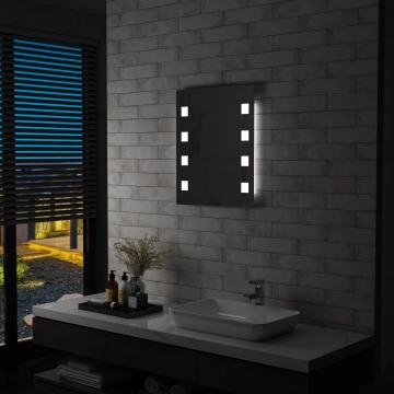Oglinda cu LED de perete de baie, 50 x 60 cm de la VidaXL