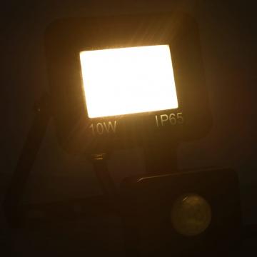 Proiector LED cu senzor, 10 W, alb cald