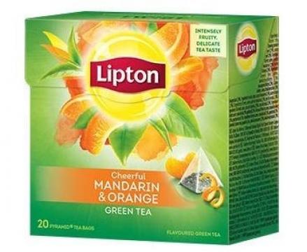 Ceai verde, mandarine & portocale piramide Lipton 20x2.1g de la KraftAdvertising Srl