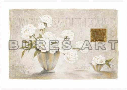 Tablou decorativ Flori albe in vaze inramat de la Arbex Art Decor