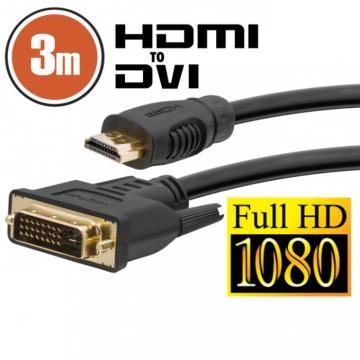 Cablu DVI-D / HDMI • 3 mcu conectoare placate cu aur de la On Price Market Srl