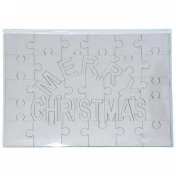 Puzzle lemn (MDF) 17.5x25 cm Merry Christmas de la Sublirom Co. SRL