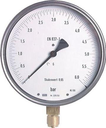 Manometru de precizie, vertical, 160mm, 0 - 0,6 bar