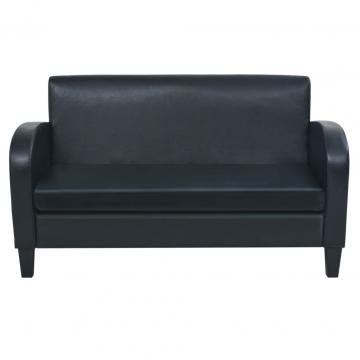 Canapea cu 2 locuri piele artificiala negru de la VidaXL