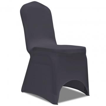 Husa elastica pentru scaun, Antracit, 6 buc.