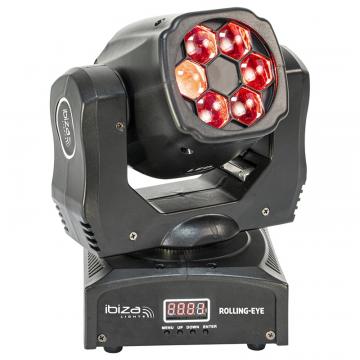 Proiector Moving Head Ibiza Light Rolling-Eye, 6x12W, RGBW