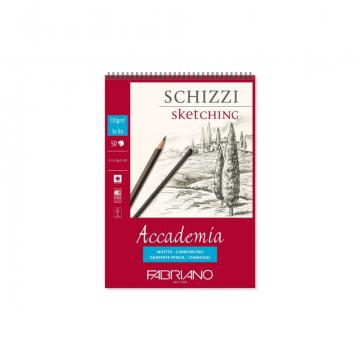 Bloc desen Accademia Schizzi, A4, cu spira, Fabriano