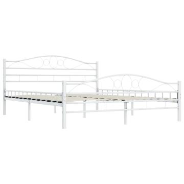 Cadru de pat, alb, 160 x 200 cm, metal de la VidaXL