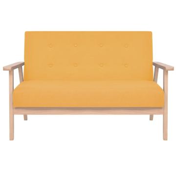 Canapea pentru 2 persoane, material textil, galben de la VidaXL