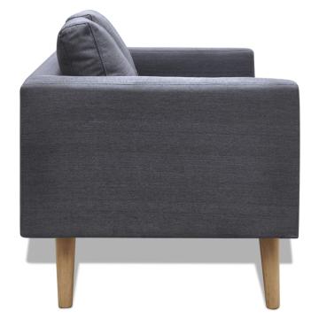 Canapea cu 2 locuri, material textil, gri inchis