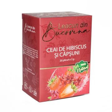 Ceai de hibiscus si capsuni - Leacuri din Bucovina 20 x 2g de la Nord Natural Hub Srl