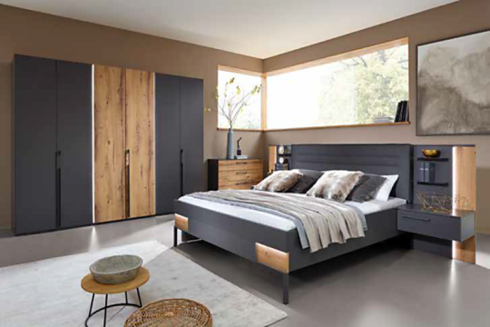 Dormitor Valetta Grafit mat + stejar Atlantic