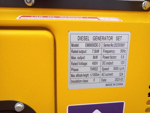 Inchiriere generator 7.5kw/9Kwa 220v diesel silent