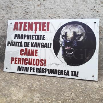 Placa avertizare Kangal - Proprietate pazita de la Arhi Ecus Srl