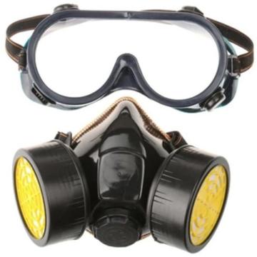 Masca de protectie si ochelari cu 2 filtre de carbon activ