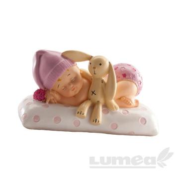Figurina bebe dormind roz - deKora