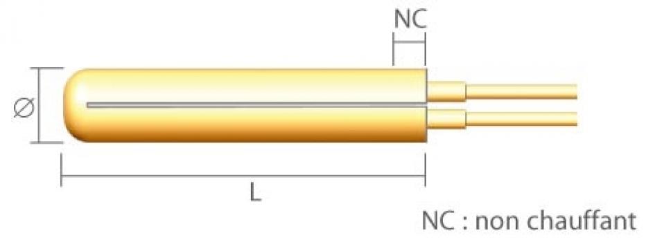 Rezistenta electrica - cartus, L 101.6 (4") mm, P 250 W de la Tehnocom Liv Rezistente Electrice, Etansari Mecanice