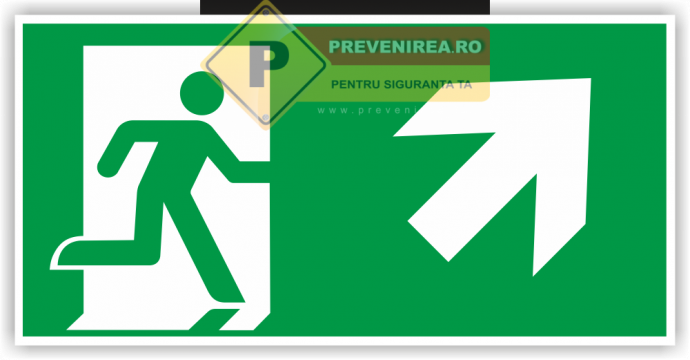 Eticheta pentru iesirea principala dreapta sus de la Prevenirea Pentru Siguranta Ta G.i. Srl