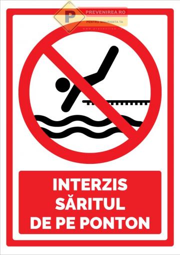 Indicator interzis saritul de pe ponton de la Prevenirea Pentru Siguranta Ta G.i. Srl