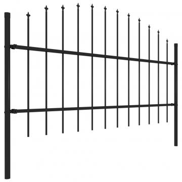 Gard de gradina cu varf ascutit, negru, 1,7 m, otel